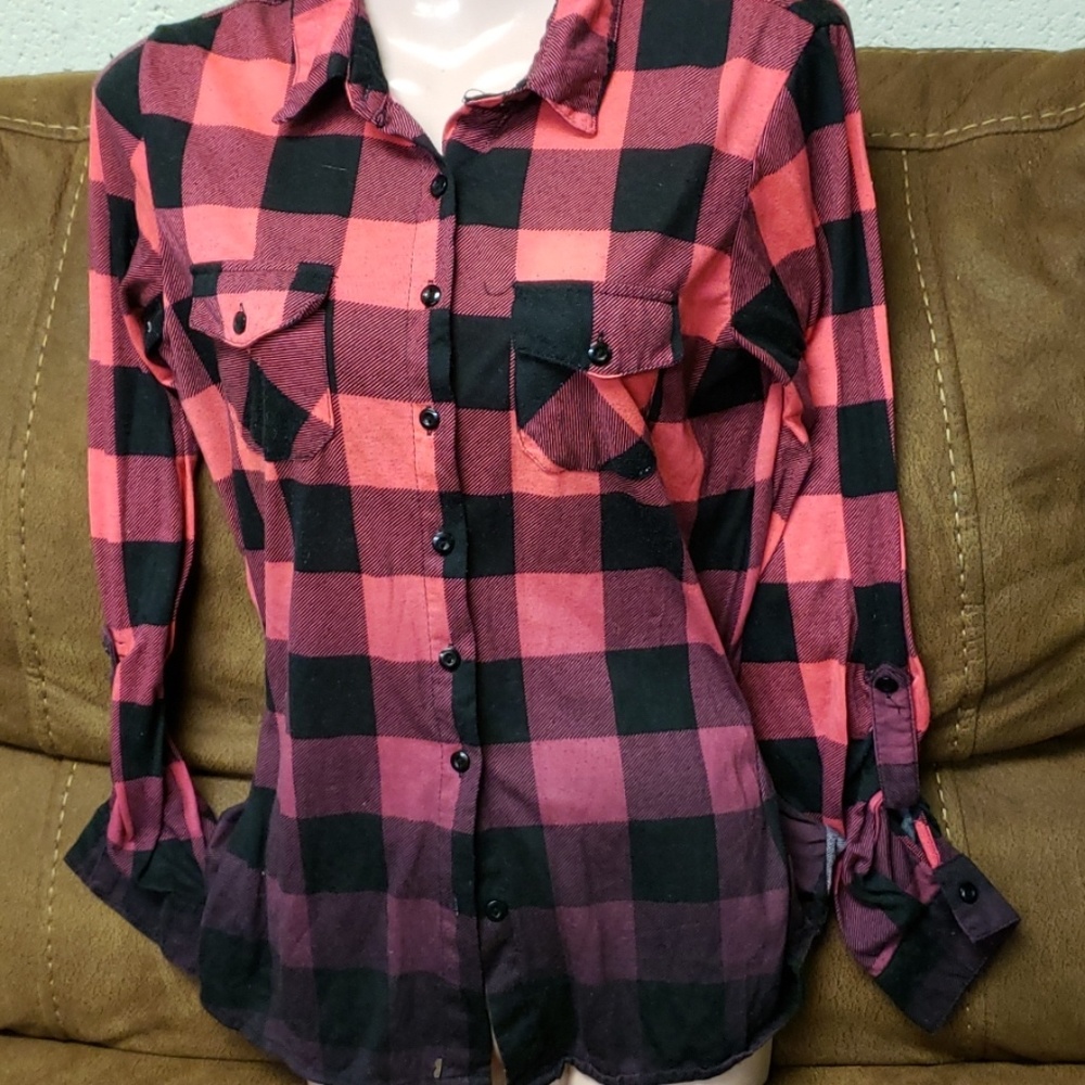 Flannel ombre colored shirt